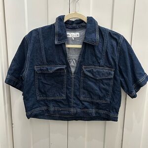 Zara Denim Cropped Shirt